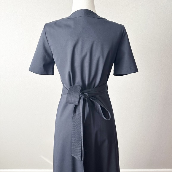 Soeur Phenomene Navy Blue Short Sleeve Wrap Midi Dress FR Size 36 US Size 4 NEW - Picture 8 of 15